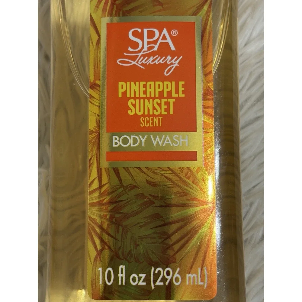 Spa Luxury Pineapple Sunset Scent Body Wash, Body Mist, Body Lotion Set/3